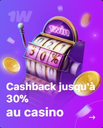 1win cashback jusqu'à au casino